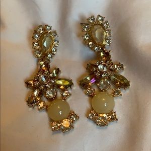 Gold Rhinestone Drop Earrings